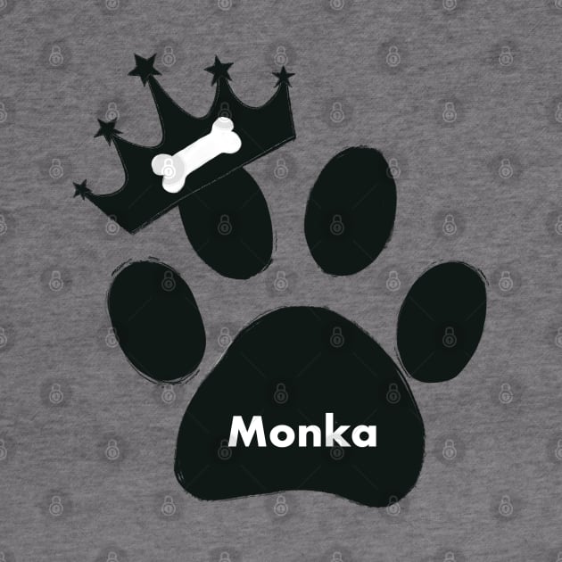 Monka name made of hand drawn paw prints by GULSENGUNEL